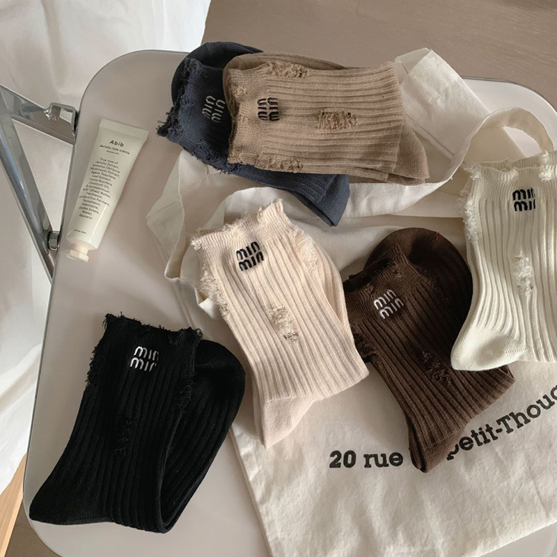 3 Pairs Luxury Brand Socks Wom - Embroidery On Socks ulasan dan harga