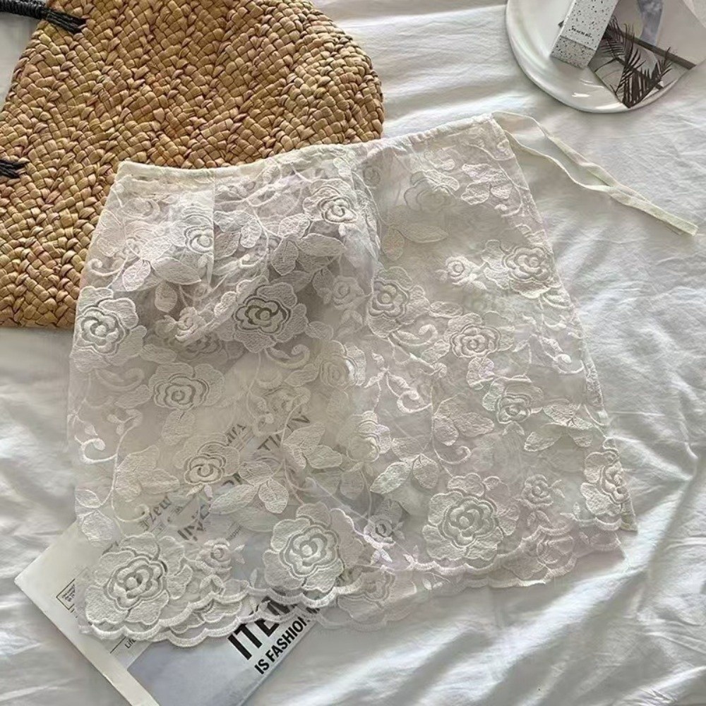 Jeans Decor Lace Fart Curtain  - Embroidery Apron ulasan dan harga