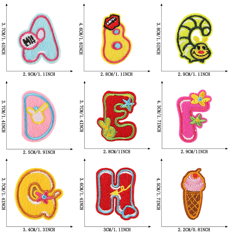 26pcs/Bulk Sets Letter Patch A - Embroidery Letter M ulasan dan harga