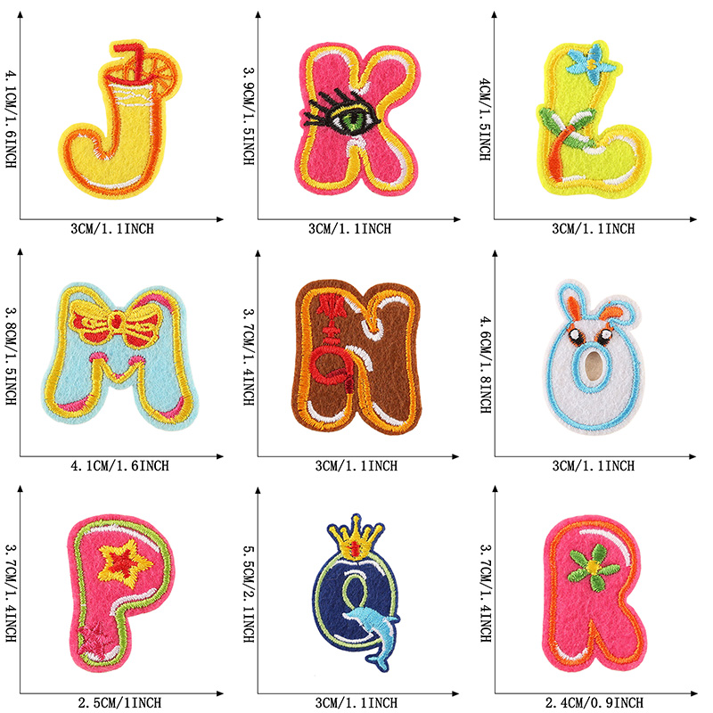 26pcs/Bulk Sets Letter Patch A - Embroidery Letter M ulasan dan harga