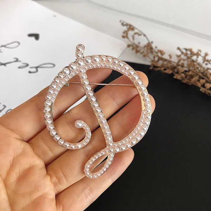 English Letters A-Z Pearl Broo - Embroidery Letter M ulasan dan harga